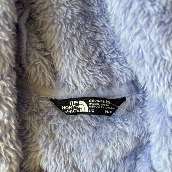 The North Face Hooded Jacket Girls Large Purple Fleece Soft Suave Oso Full-Zip - Picture 7 of 8